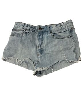 Free People Light Wash Distressed Denim Shorts